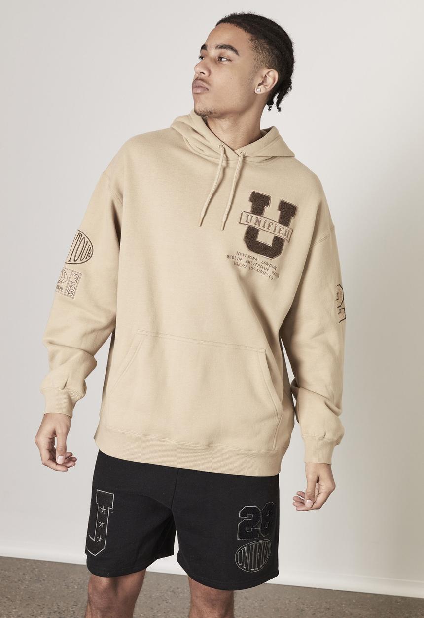 Factorie - Premium oversized graphic hoodie - almond/unified