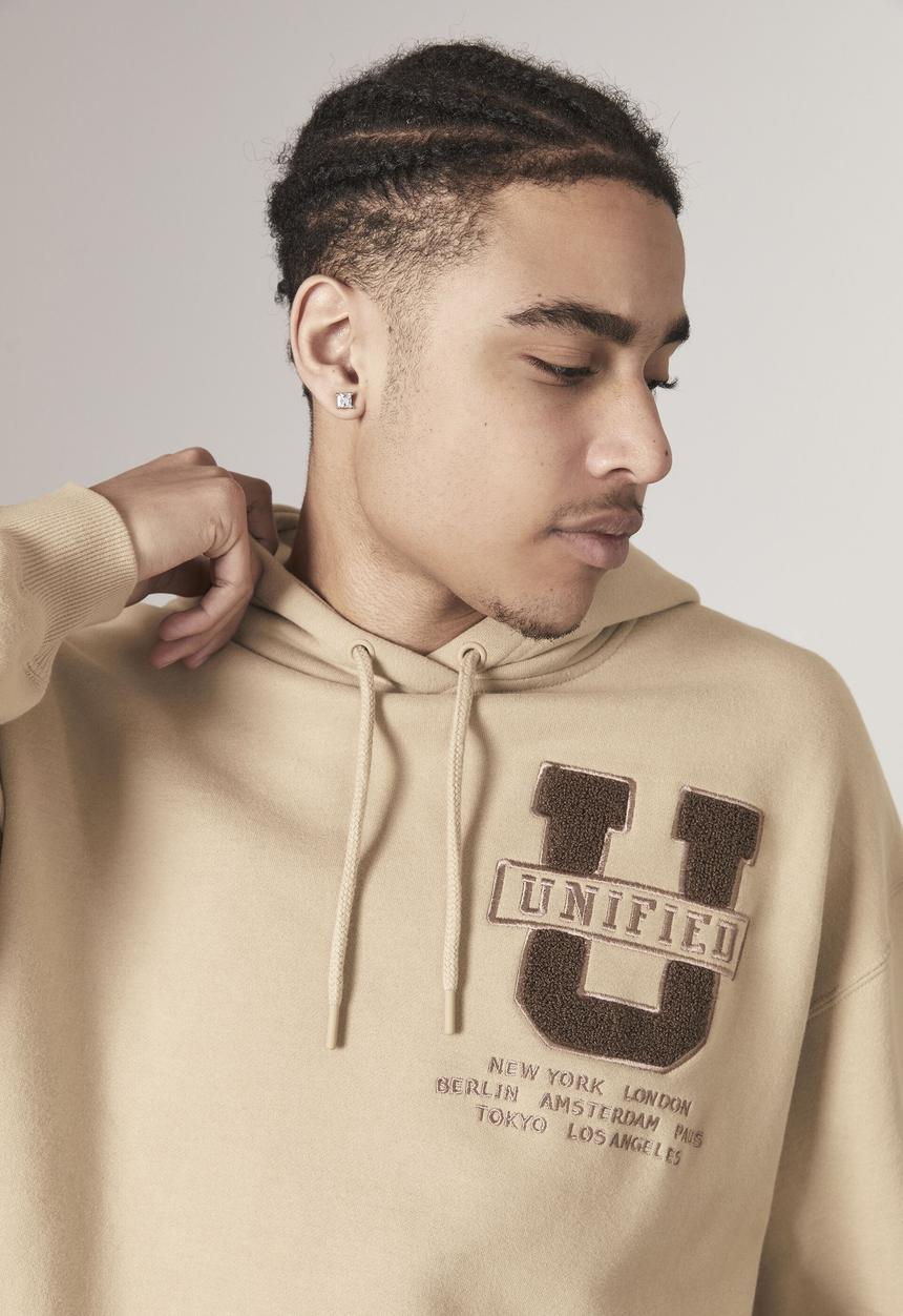 Factorie - Premium oversized graphic hoodie - almond/unified