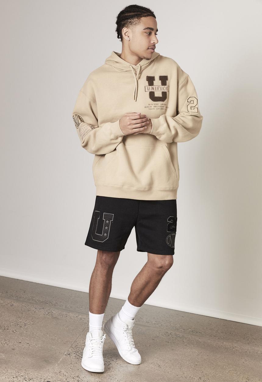 Factorie - Premium oversized graphic hoodie - almond/unified