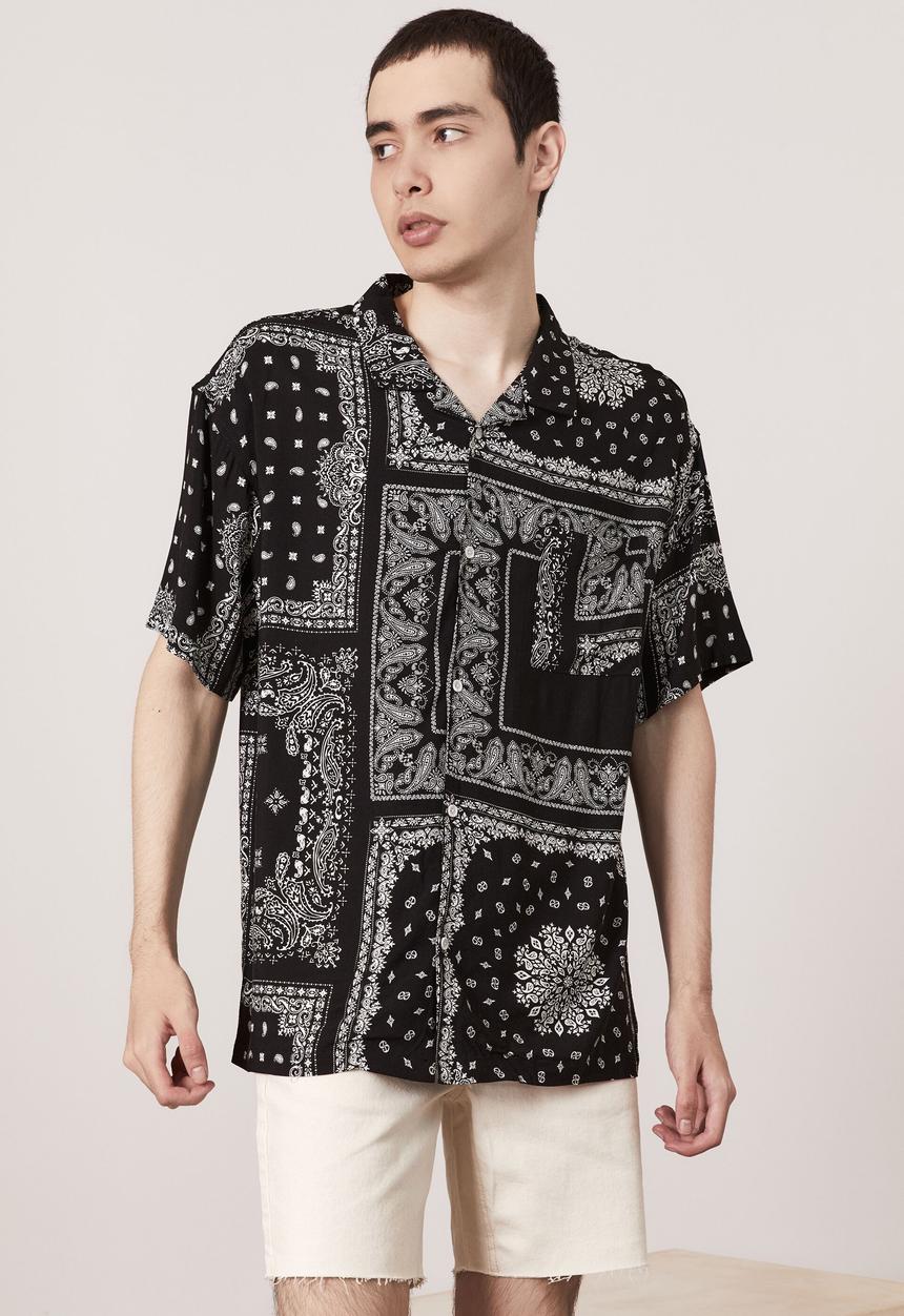 Factorie - Resort shirt - black bandana