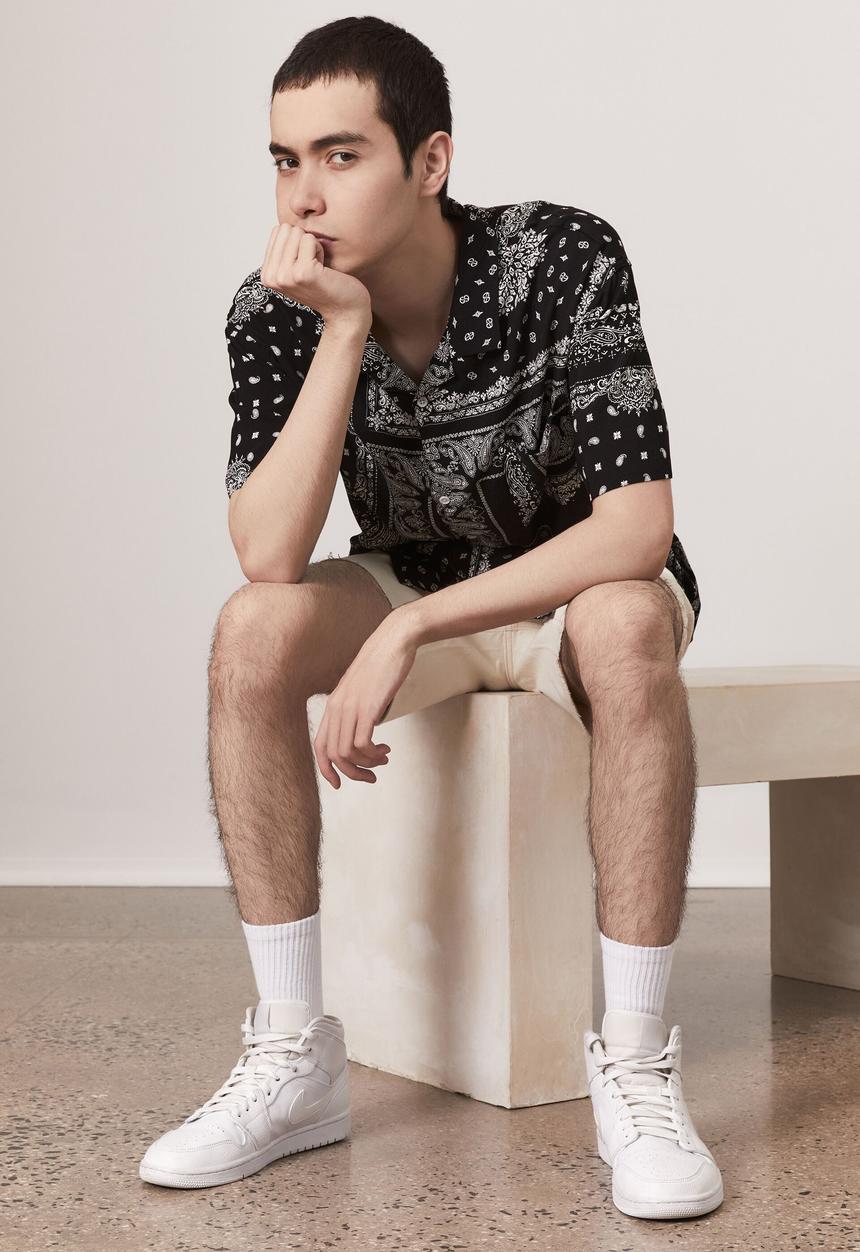 Factorie - Resort shirt - black bandana