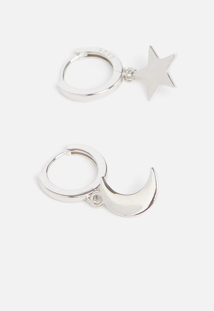 Superbalist - Sterling silver star & half moon earring set - silver