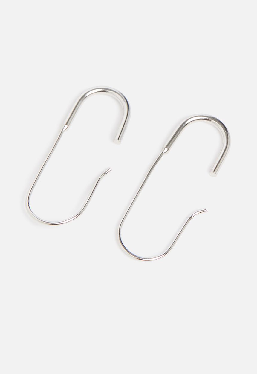 Superbalist - Sterling silver oval hoop earrings - silver