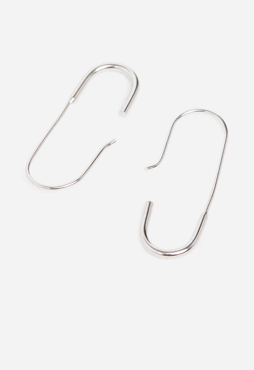 Superbalist - Sterling silver oval hoop earrings - silver