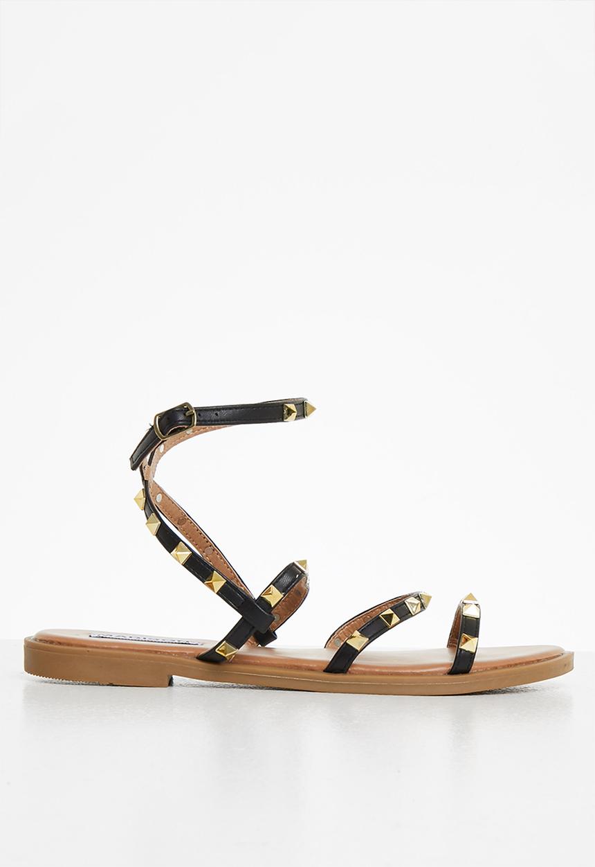 Madison® - Mariska studded ankle strap sandal - black
