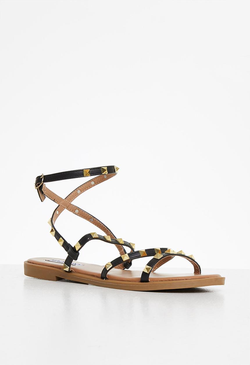 Madison® - Mariska studded ankle strap sandal - black