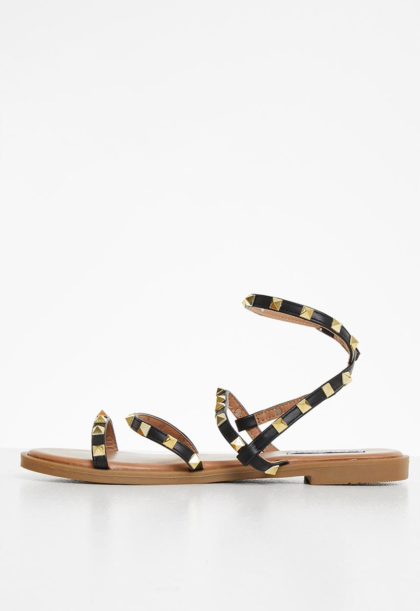 Madison® - Mariska studded ankle strap sandal - black