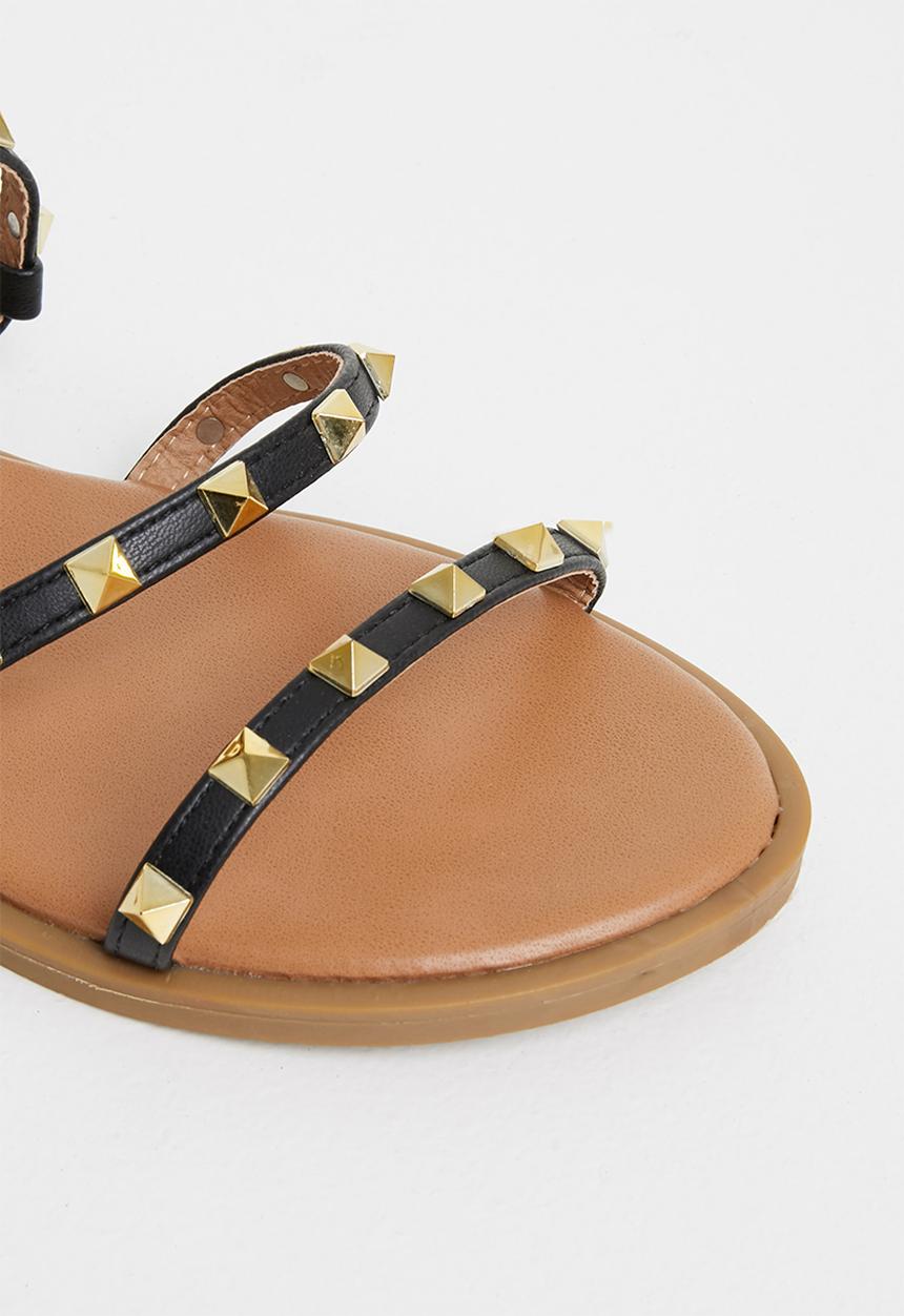 Madison® - Mariska studded ankle strap sandal - black
