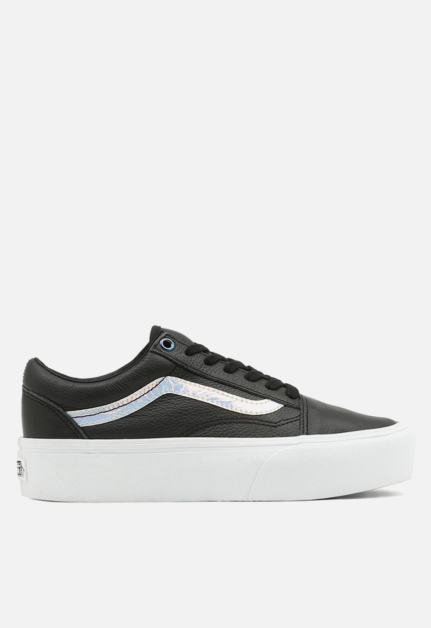 Vans - Old skool platform - (holo sidestripe) black & true white