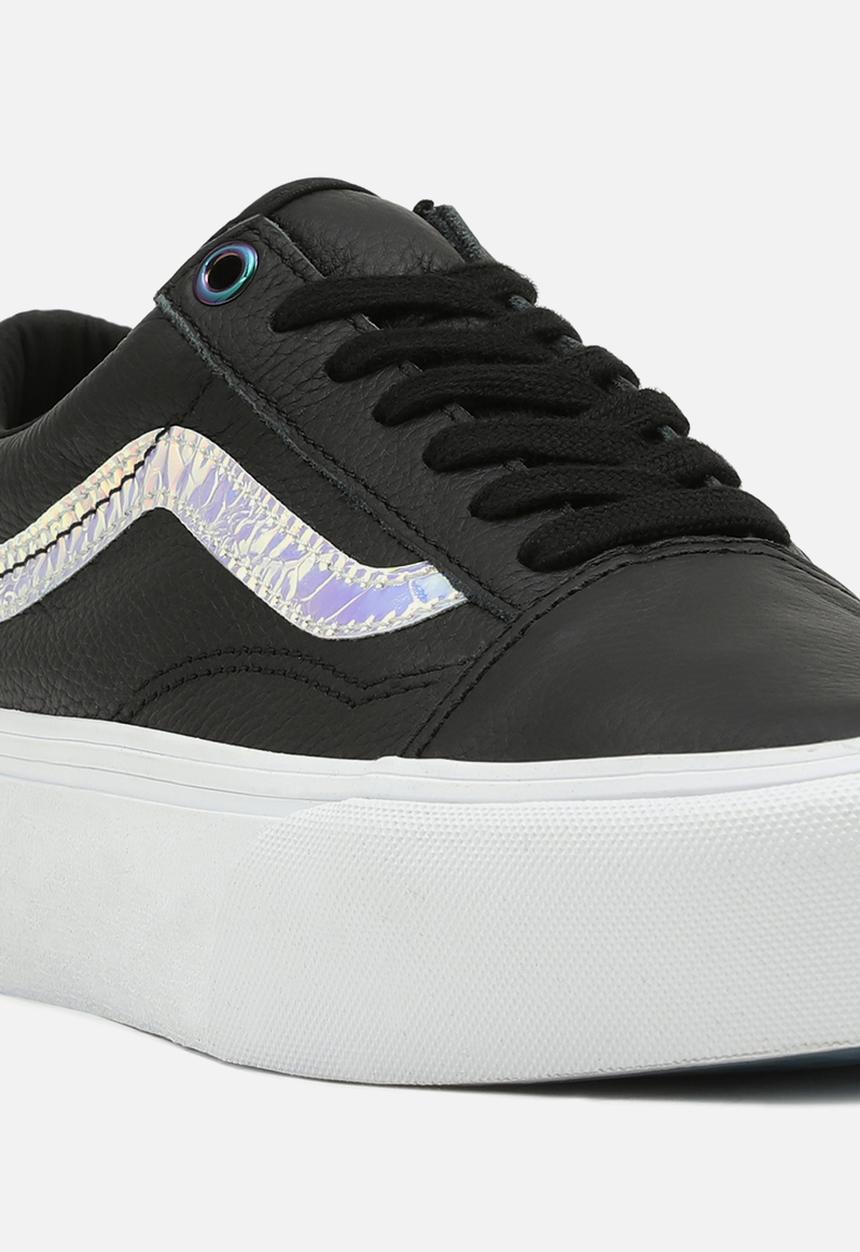 Vans - Old skool platform - (holo sidestripe) black & true white