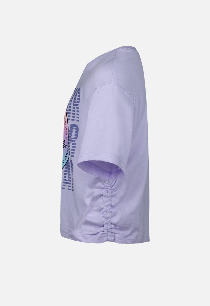 Converse - Converse short sleeve ruched knit top  - violet frost