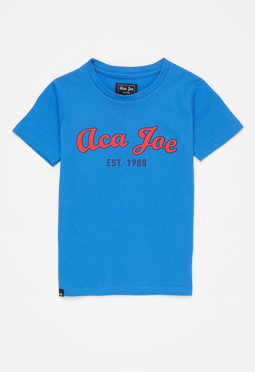 Aca Joe - Boys aca joe hs & flat print t-shirt - navy/ blue
