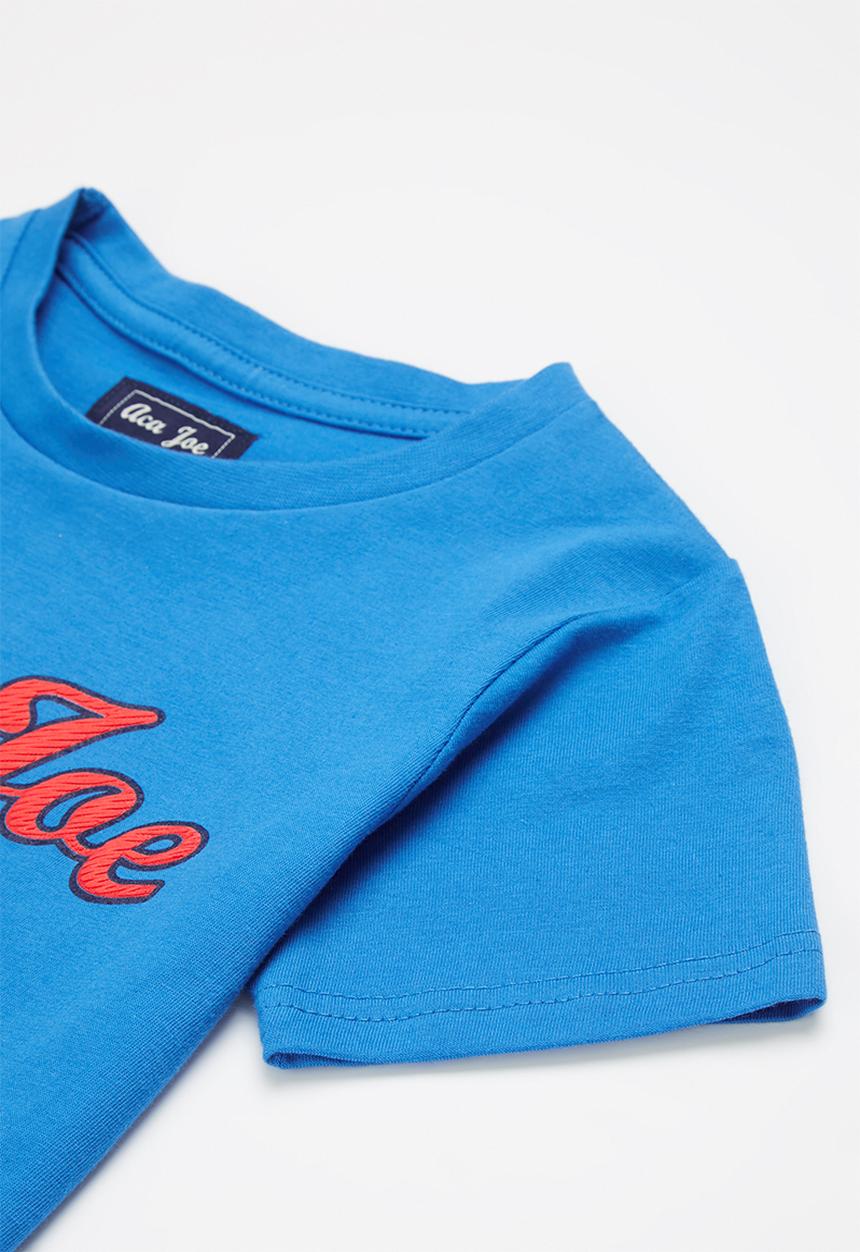 Aca Joe - Boys aca joe hs & flat print t-shirt - navy/ blue