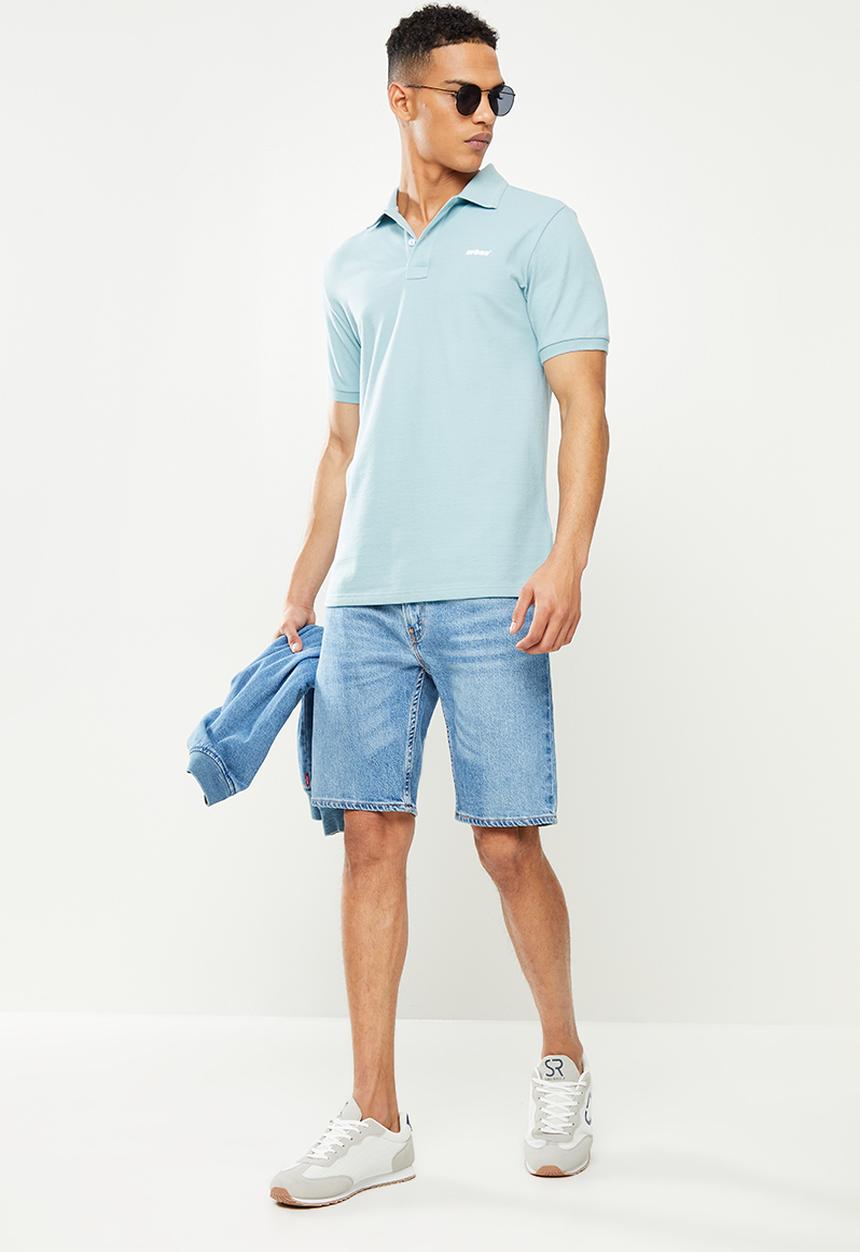 urban° - Urban pastel short sleeve golfer - light blue