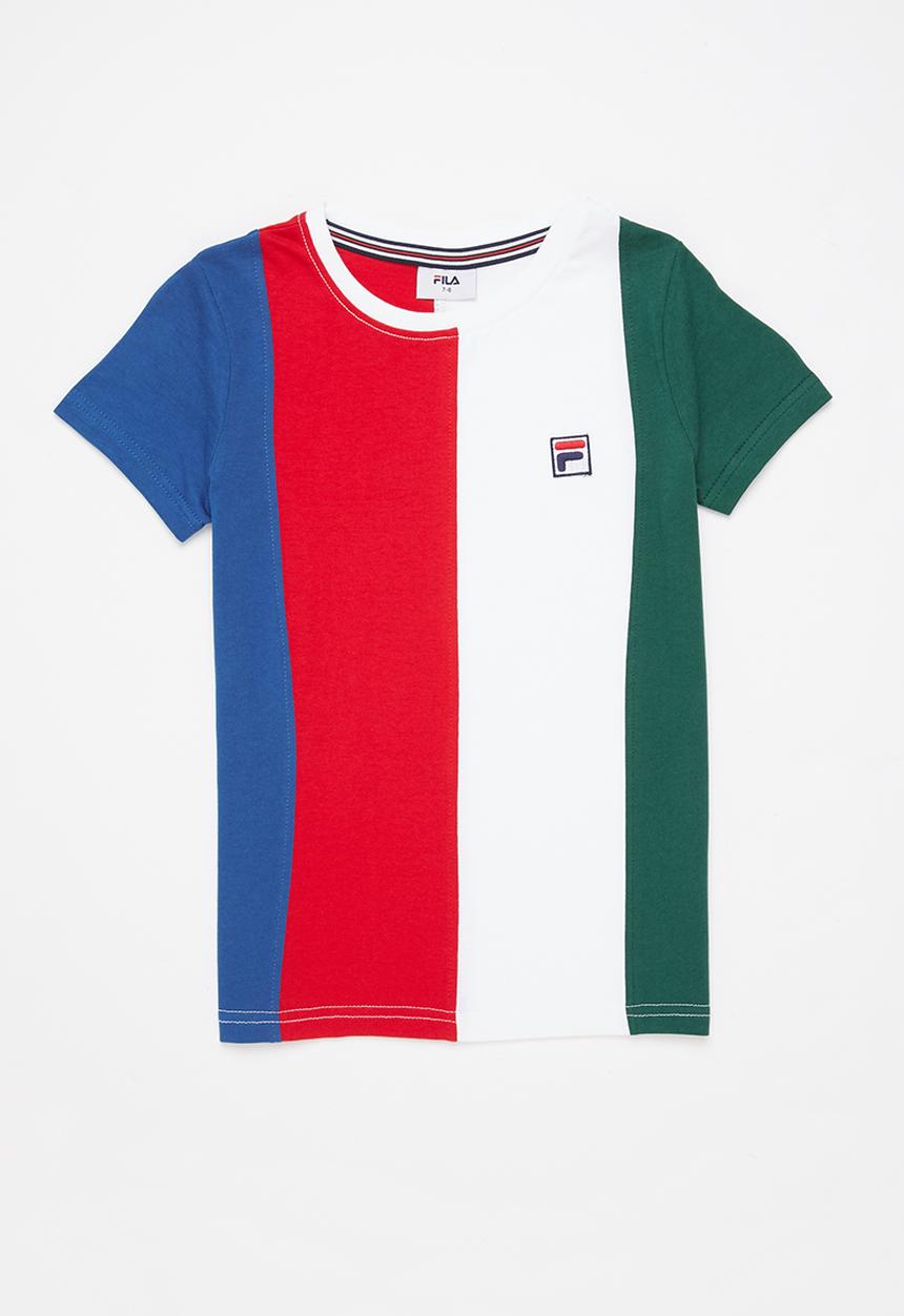 FILA - Fano T-shirt - blue infite / chinese red / white / forest green