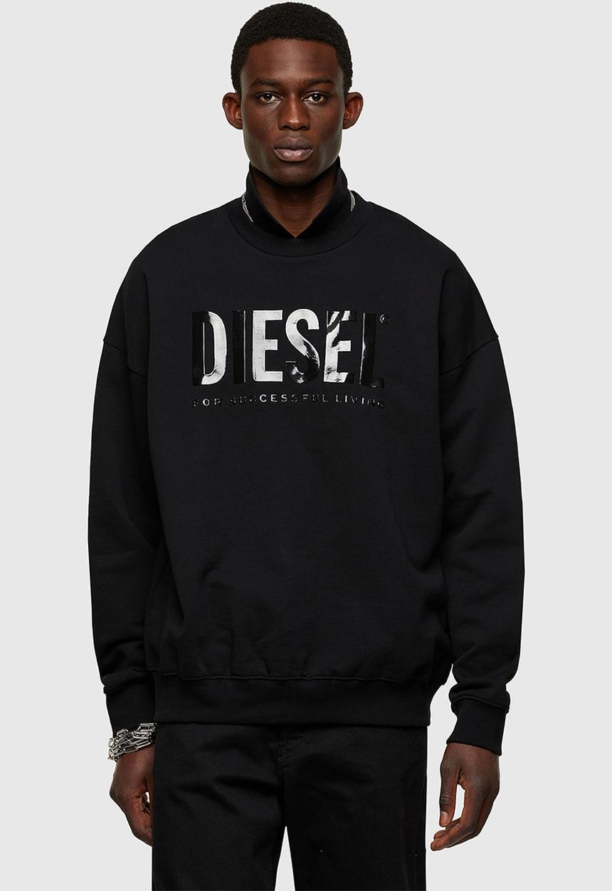 Diesel  - S-mart-inlogo sweatshirt - black
