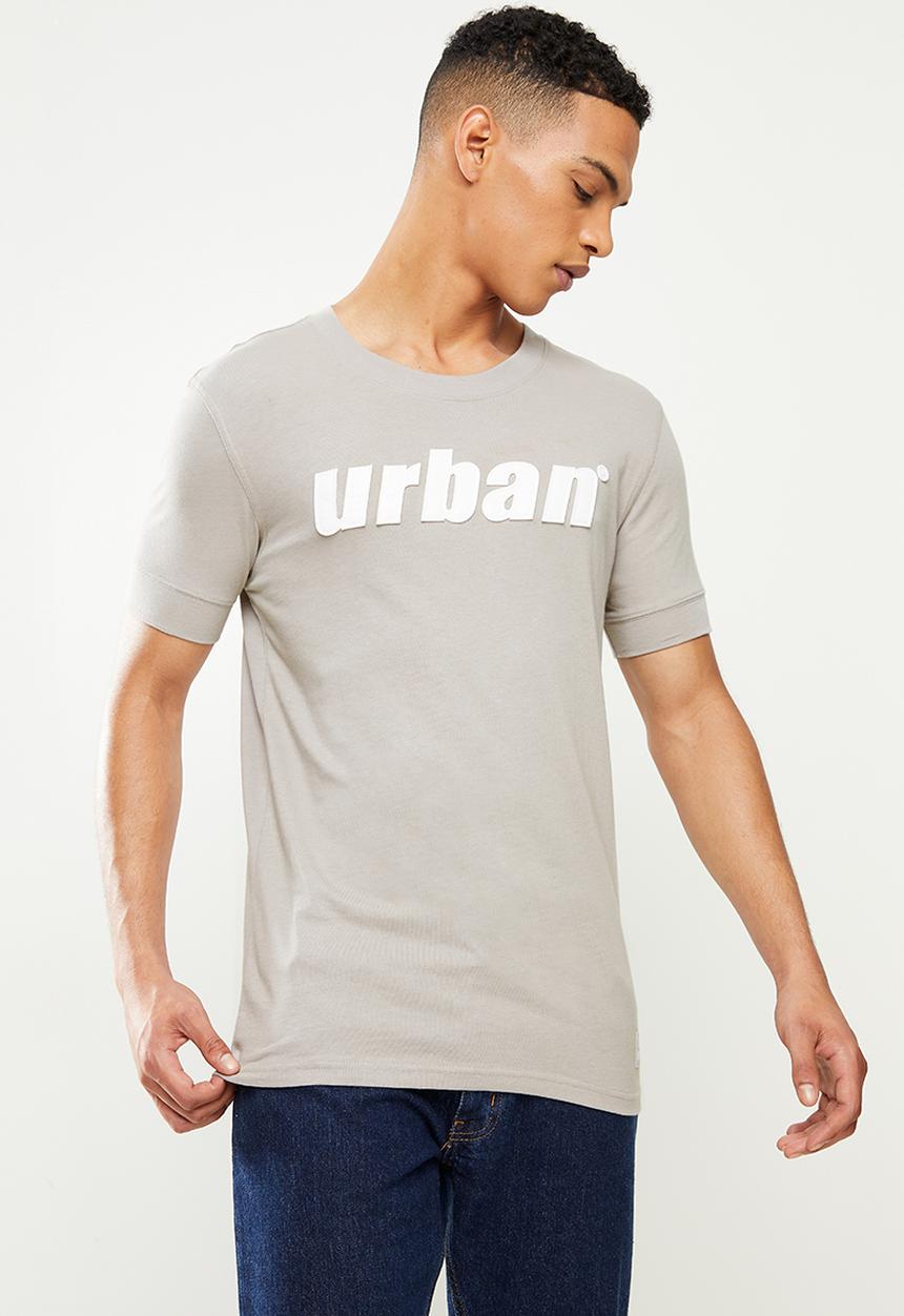 urban° - Urban oversized logo print short sleeve tee - grey