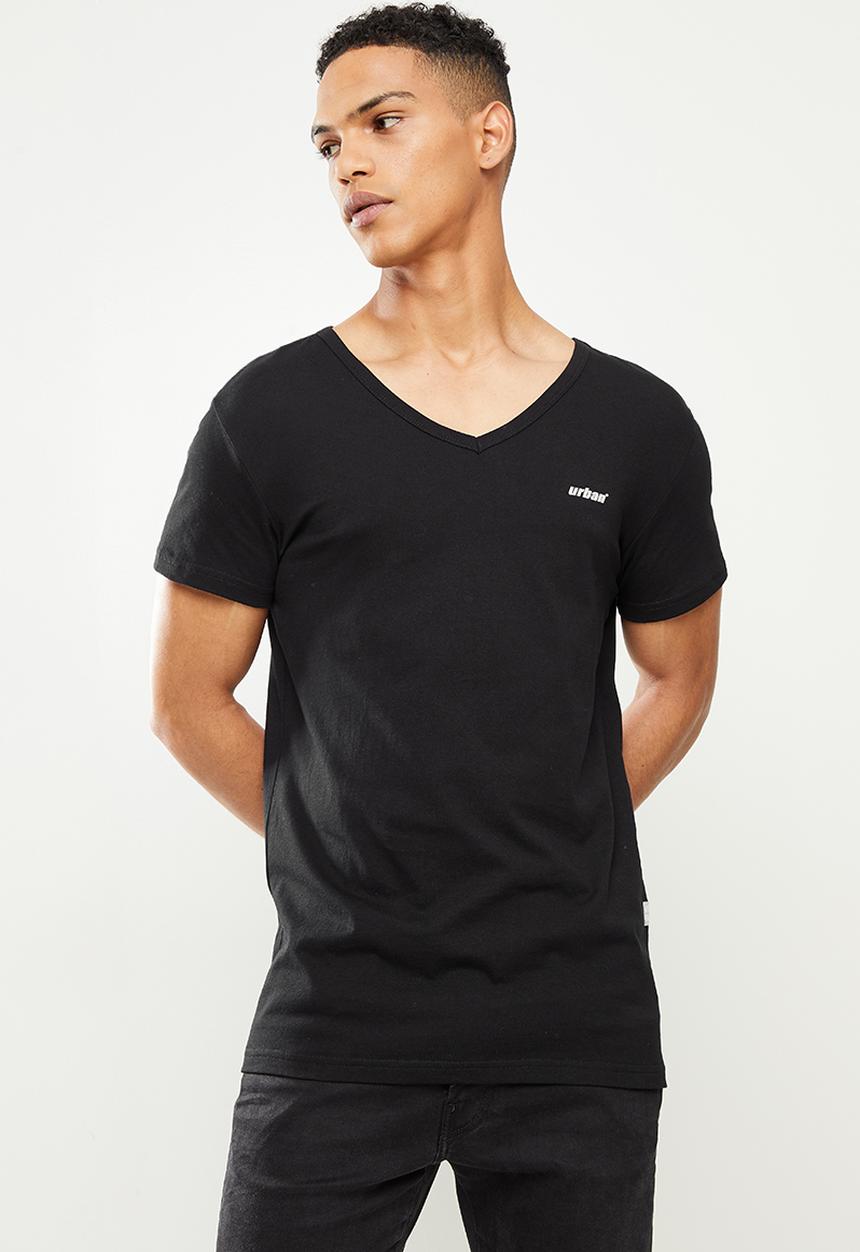 urban° - Urban v-neck short sleeve tee - black