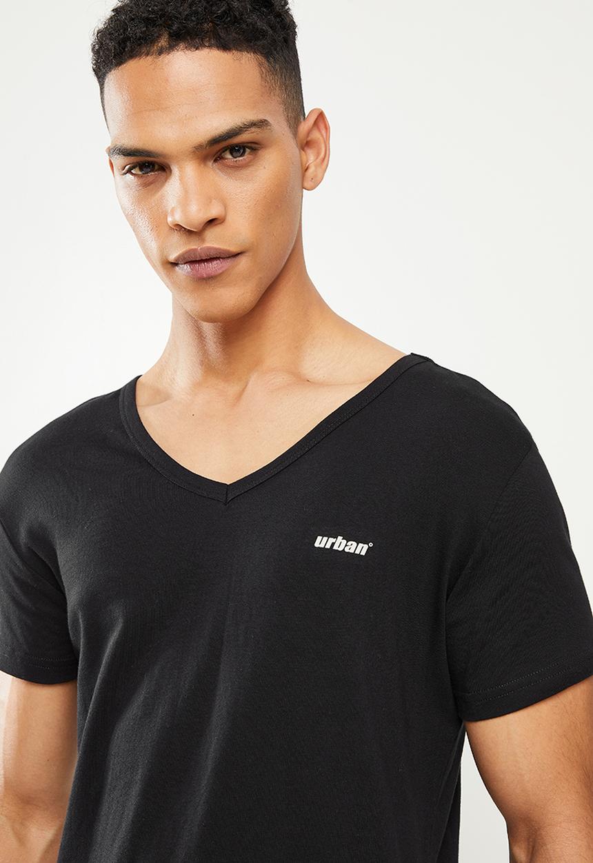 urban° - Urban v-neck short sleeve tee - black