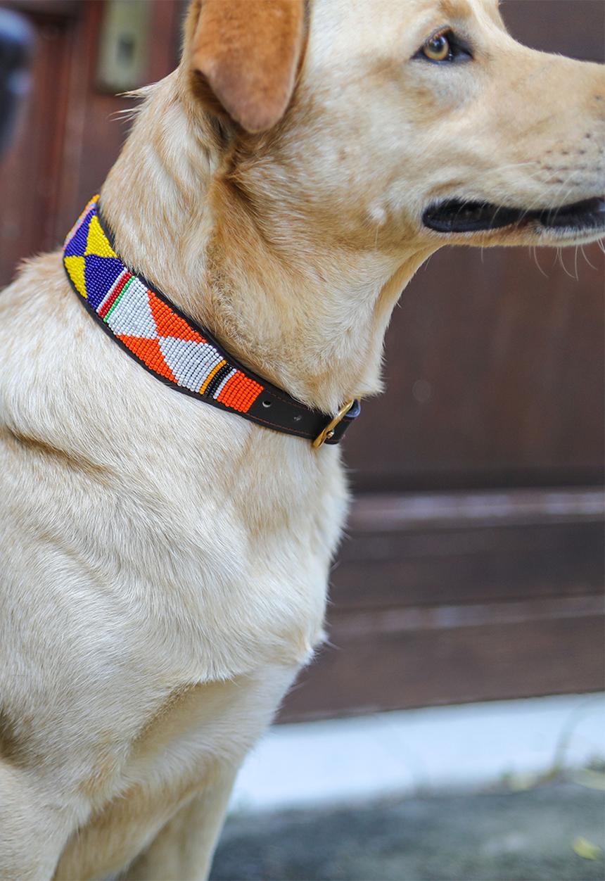 Sila + Bo - Pattern beaded collar - multi 