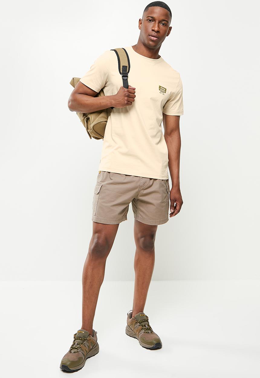 JEEP - Essential logo tee high square print - beige