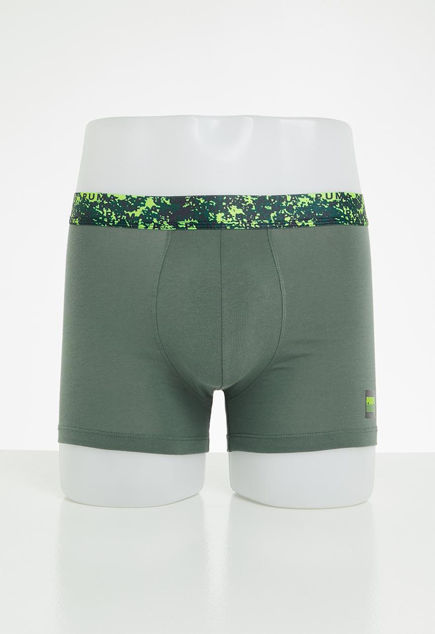 PUMA - Puma men printed elastic boxer 2-pack - green 