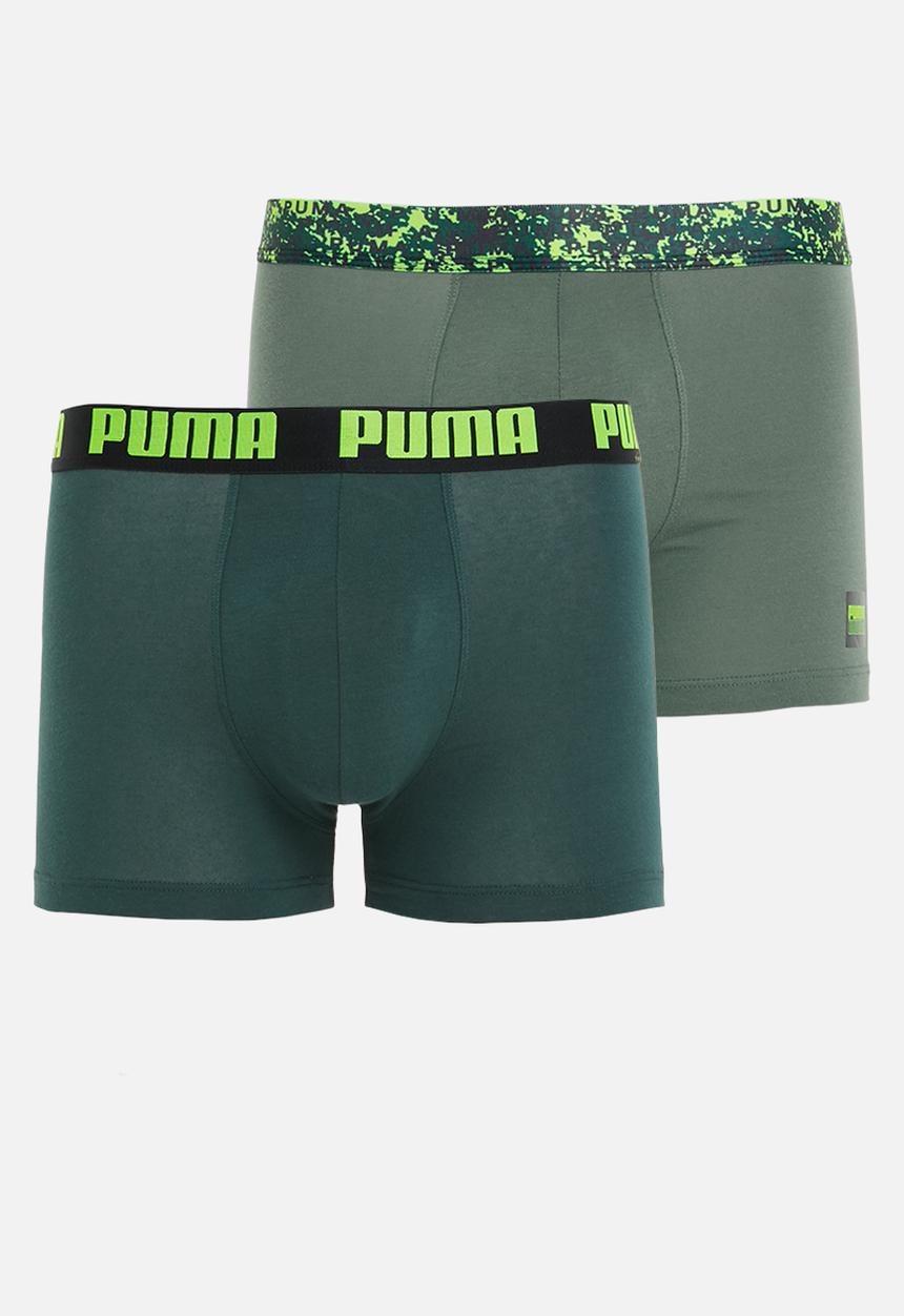 PUMA - Puma men printed elastic boxer 2-pack - green 