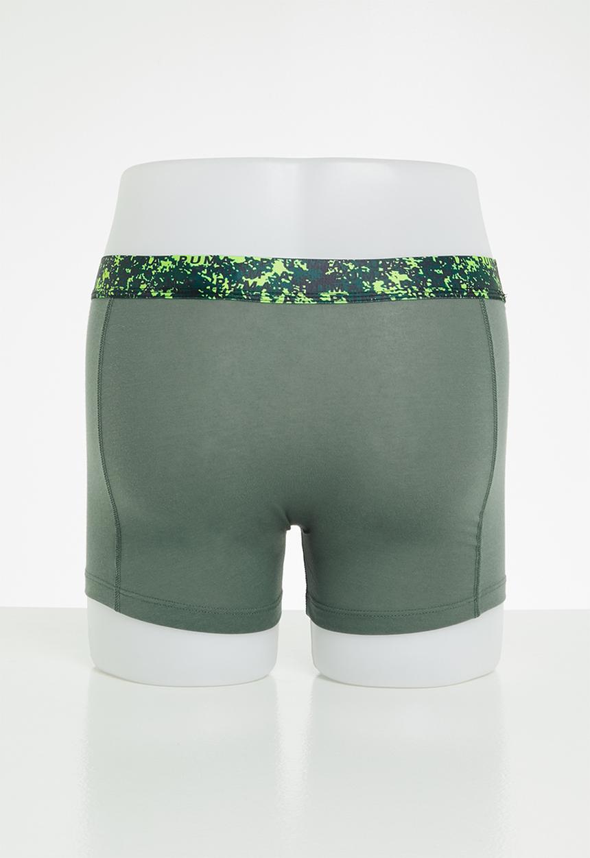 PUMA - Puma men printed elastic boxer 2-pack - green 
