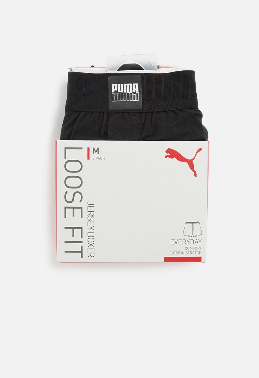 PUMA - Puma men loose jersey boxer 2-pack - black