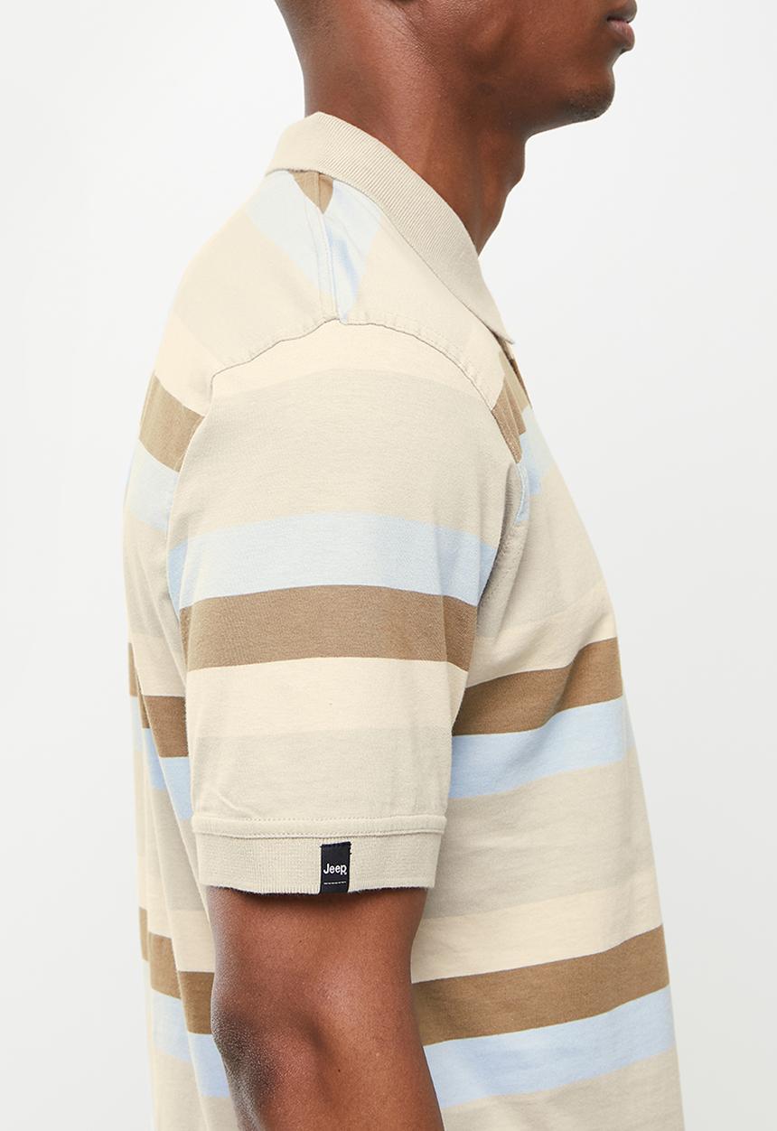 JEEP - Yd multi stripe golfer - khaki/grey
