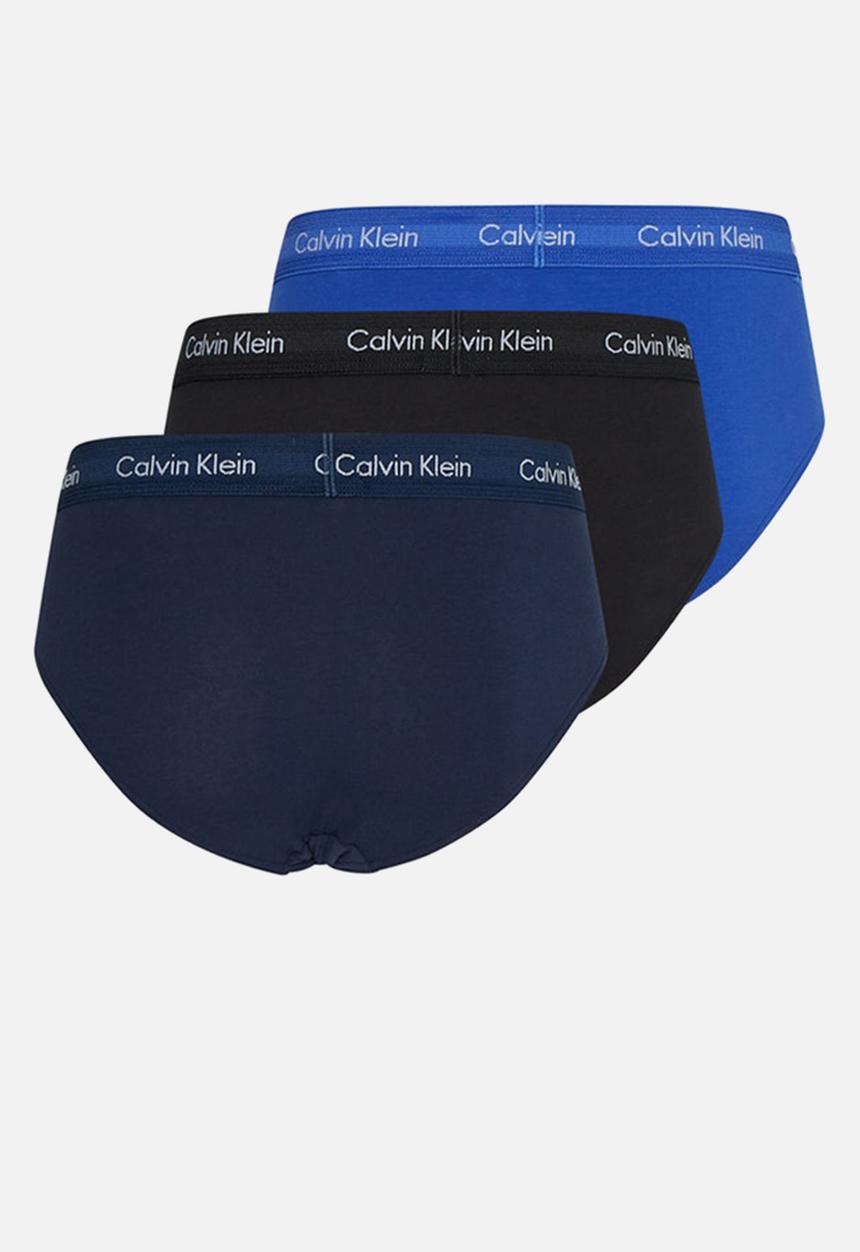Calvin Klein - 3 pack hip brief - black/cobalt w/blue