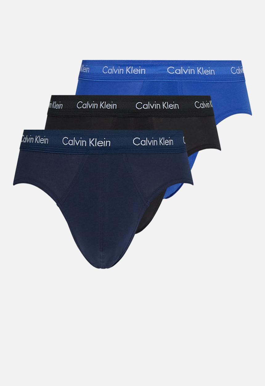 Calvin Klein - 3 pack hip brief - black/cobalt w/blue