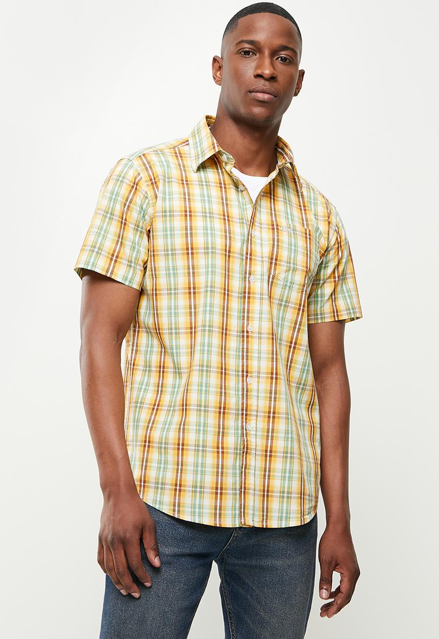 JEEP - Ss yd check shirt-bali stone/red check-jeep