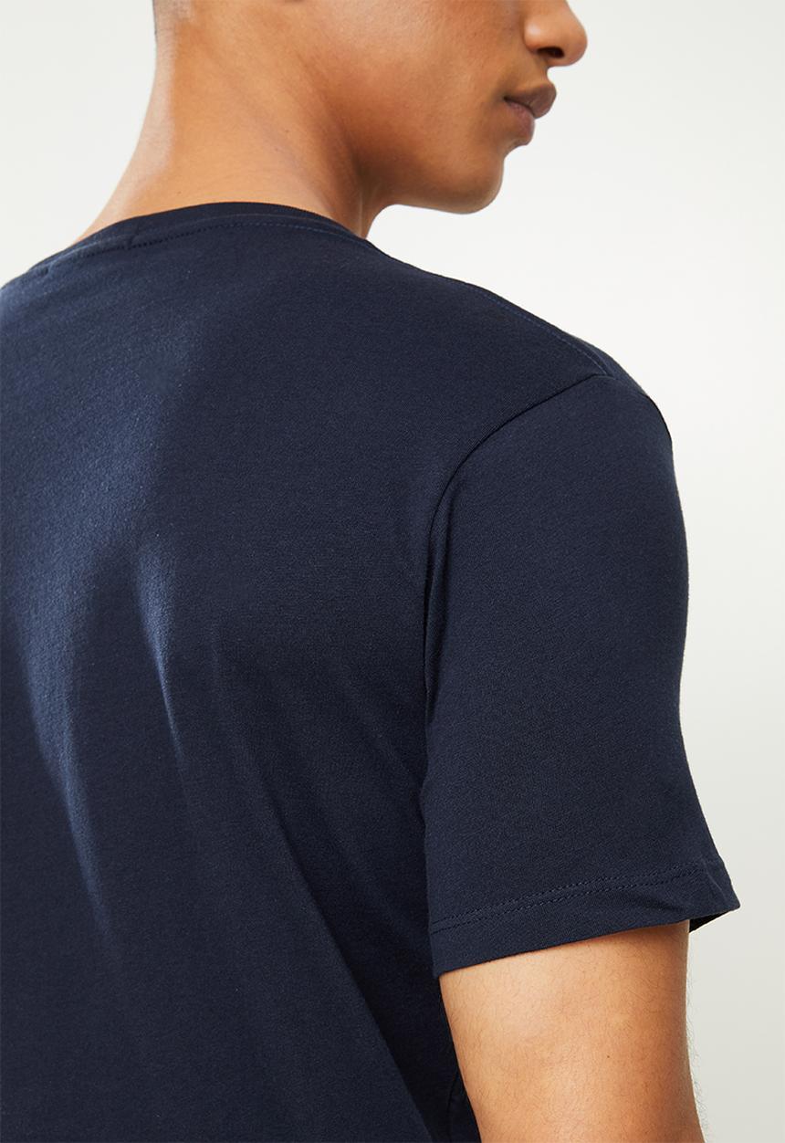 Replay - Printed line chest tee - navy