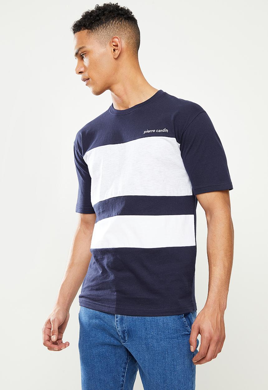 Pierre Cardin - Cut & sew large col block - navy