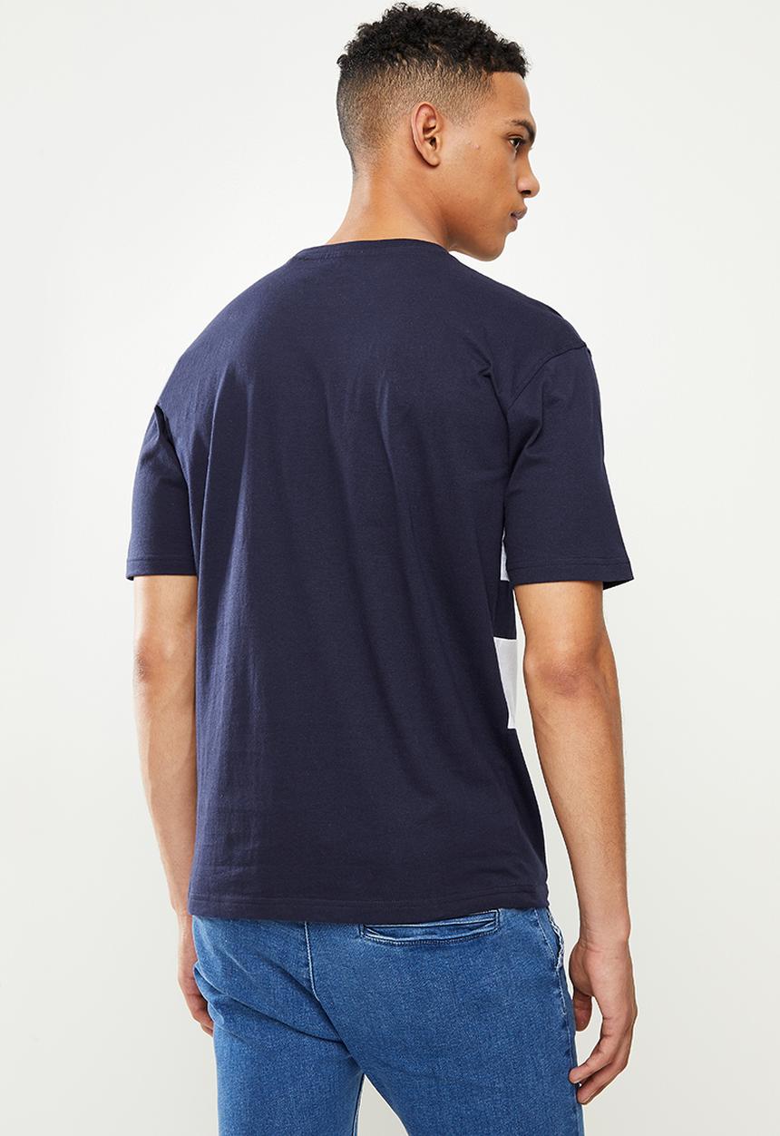 Pierre Cardin - Cut & sew large col block - navy