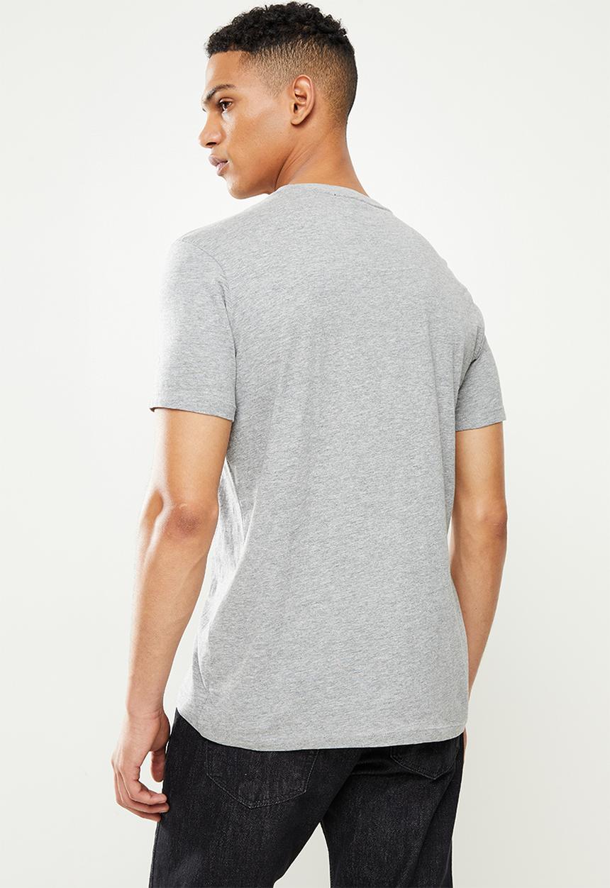 Replay - Replay large print tee - grey melange