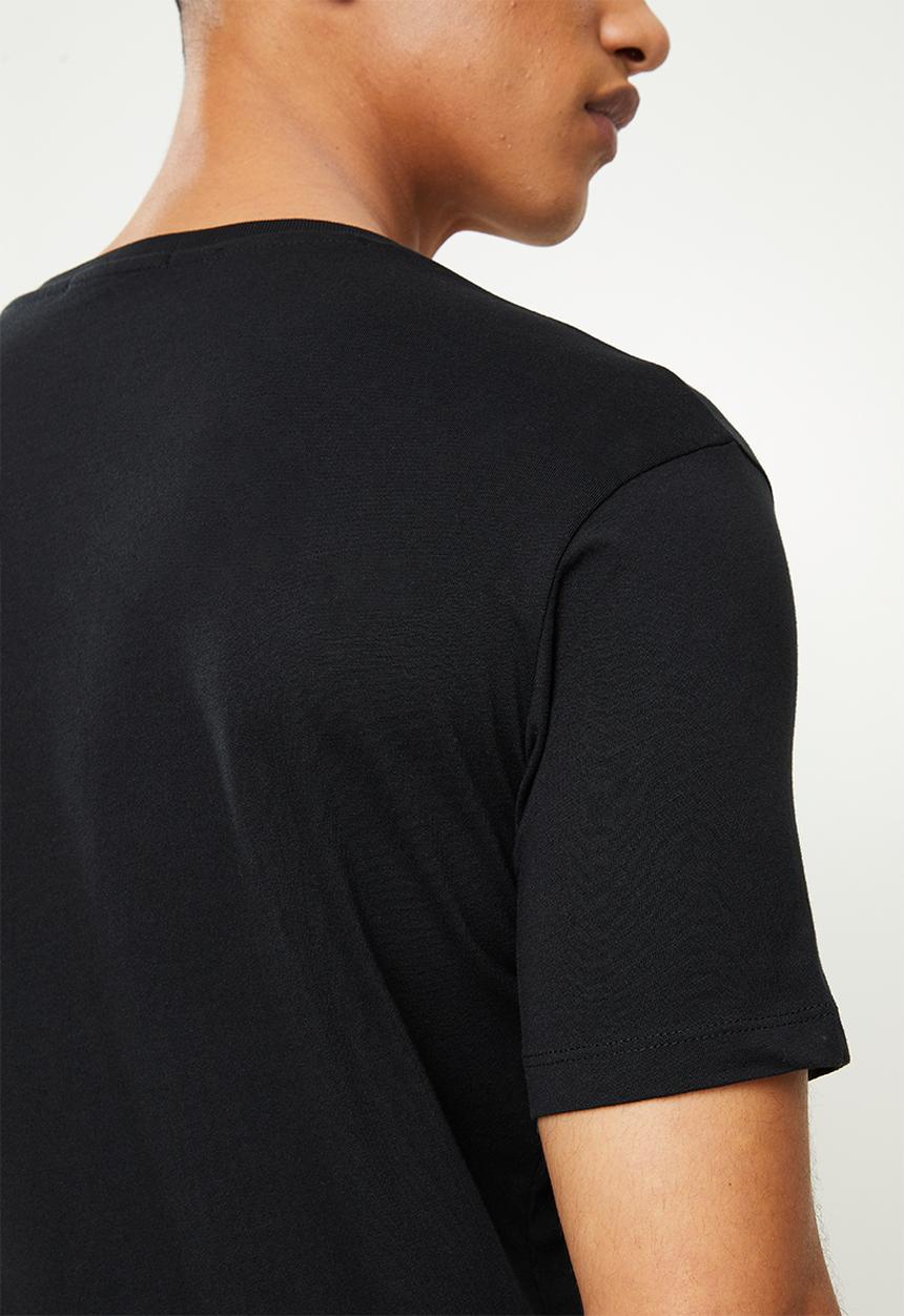 Replay - Left arm patch v-neck tee - black