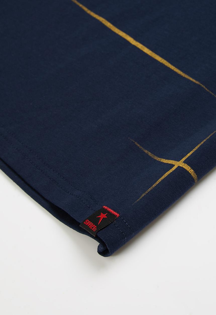 SOVIET - B fares fashion tee - navy & orange 
