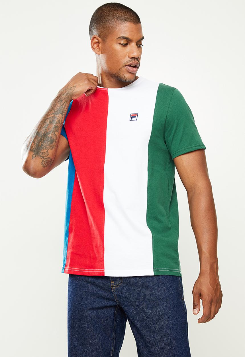 FILA - Fano short sleeve tee - blue infite/chinese red/white/forest green