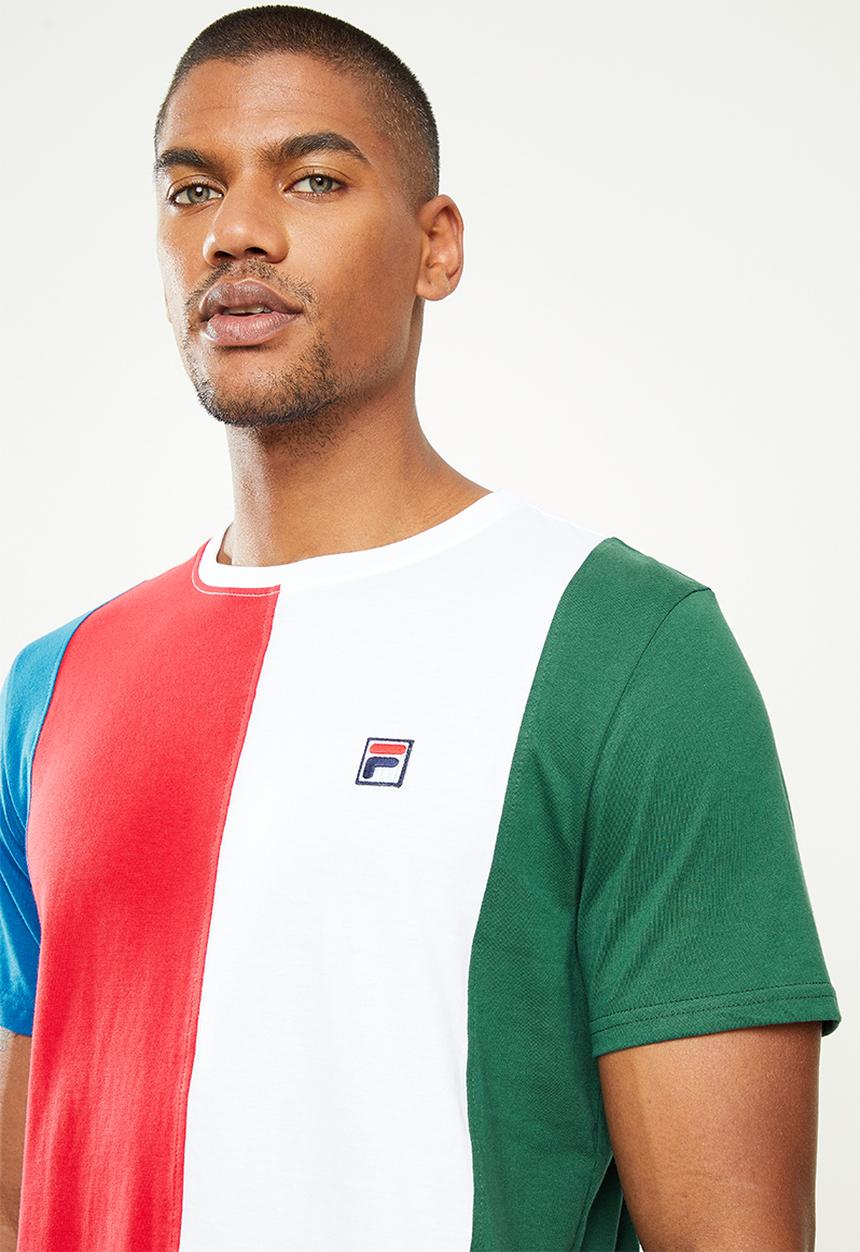 FILA - Fano short sleeve tee - blue infite/chinese red/white/forest green