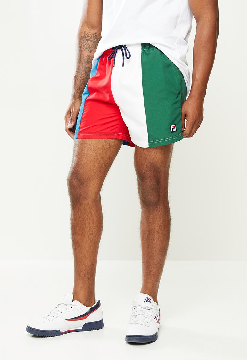 FILA - Fano shorts - blue infite/chinese red/white/forest green