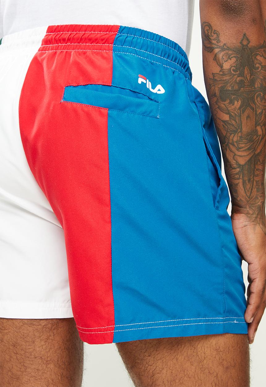 FILA - Fano shorts - blue infite/chinese red/white/forest green