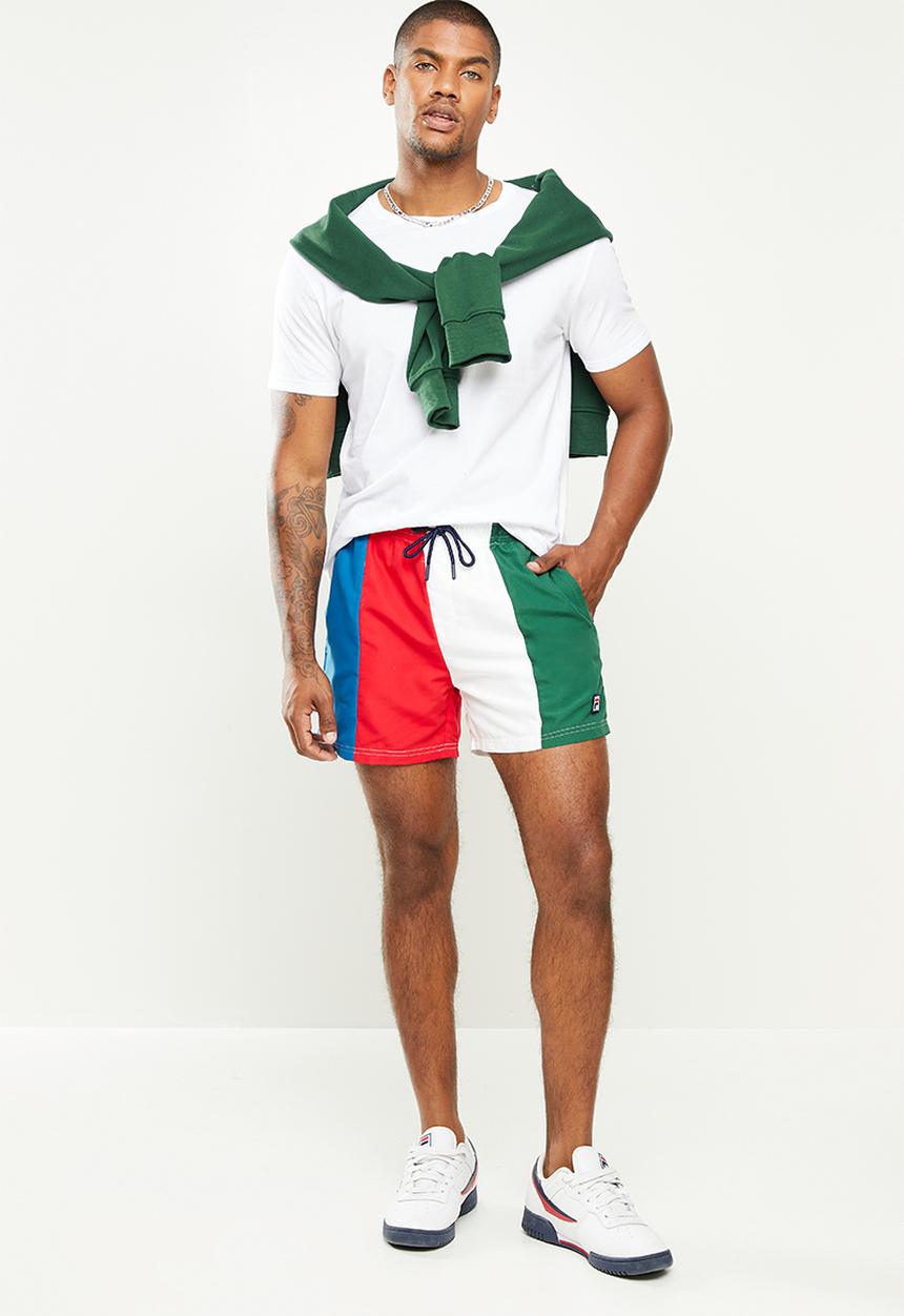 FILA - Fano shorts - blue infite/chinese red/white/forest green