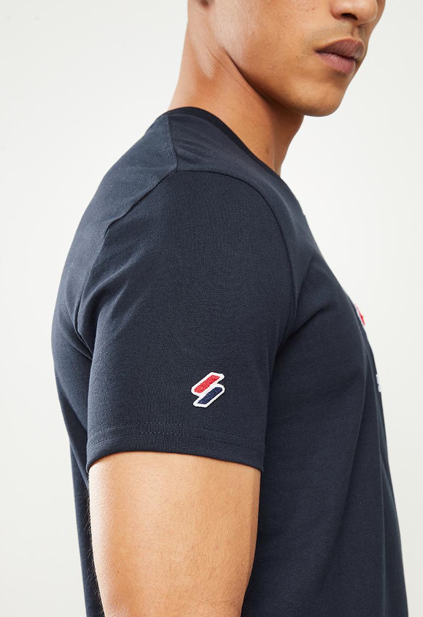 Superdry. - Sportstyle chenille tee - deep navy