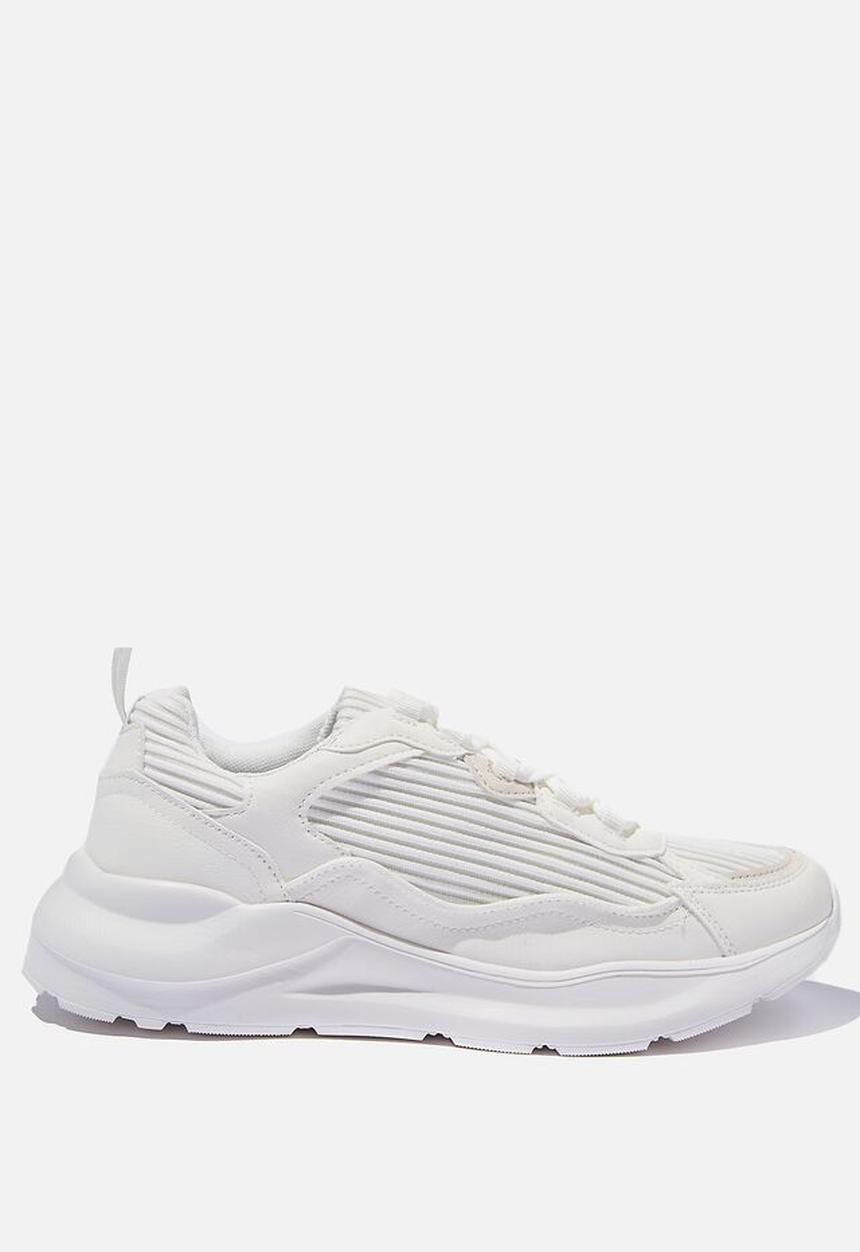 Cotton On - Amelia rib sneaker - white