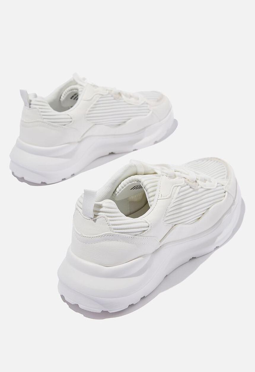 Cotton On - Amelia rib sneaker - white