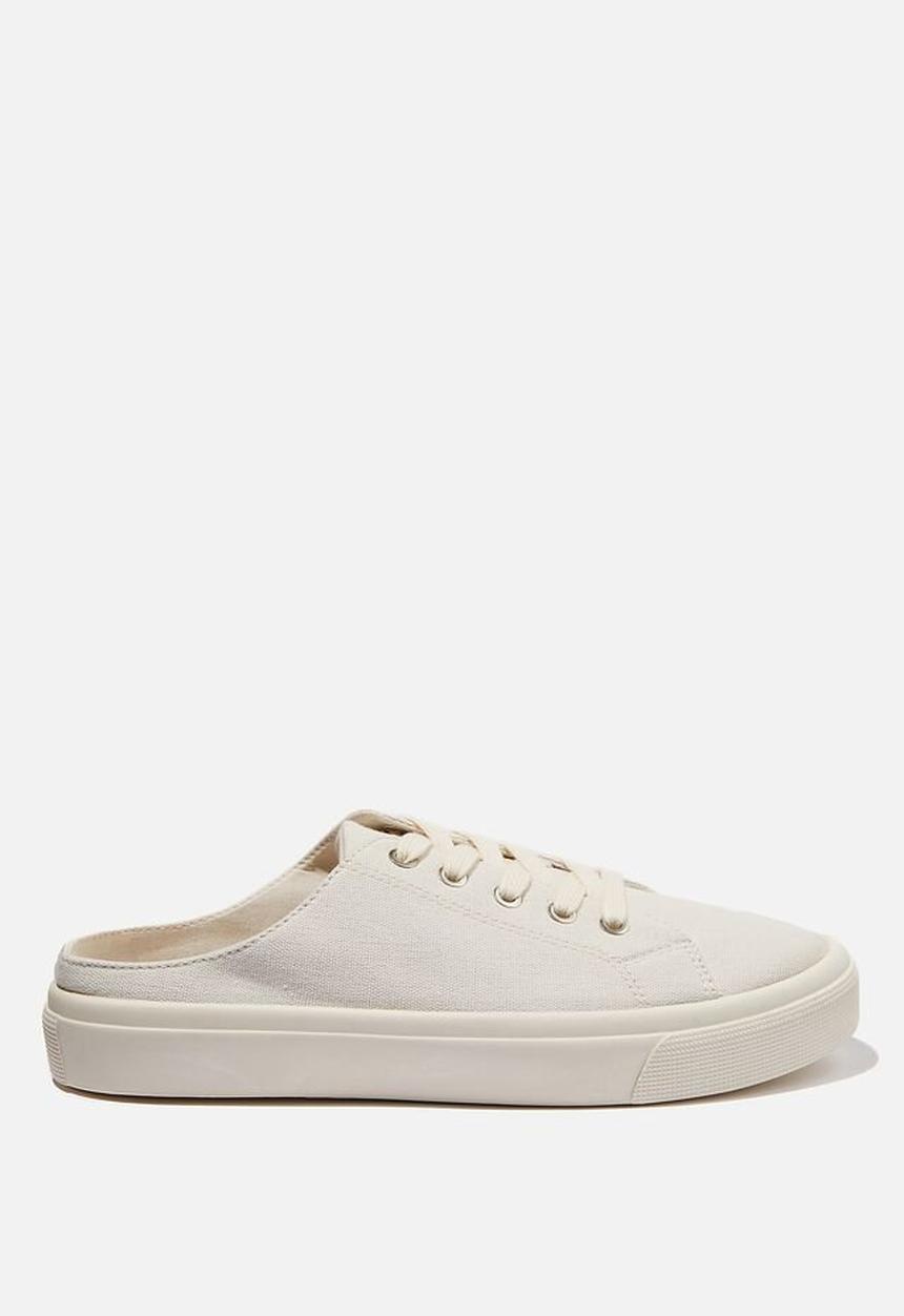 Cotton On - Asher lace up mule - ecru canvas