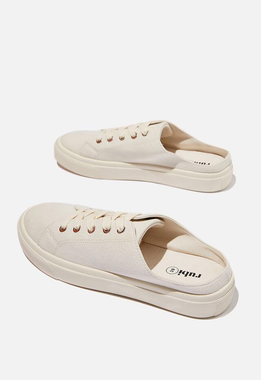 Cotton On - Asher lace up mule - ecru canvas