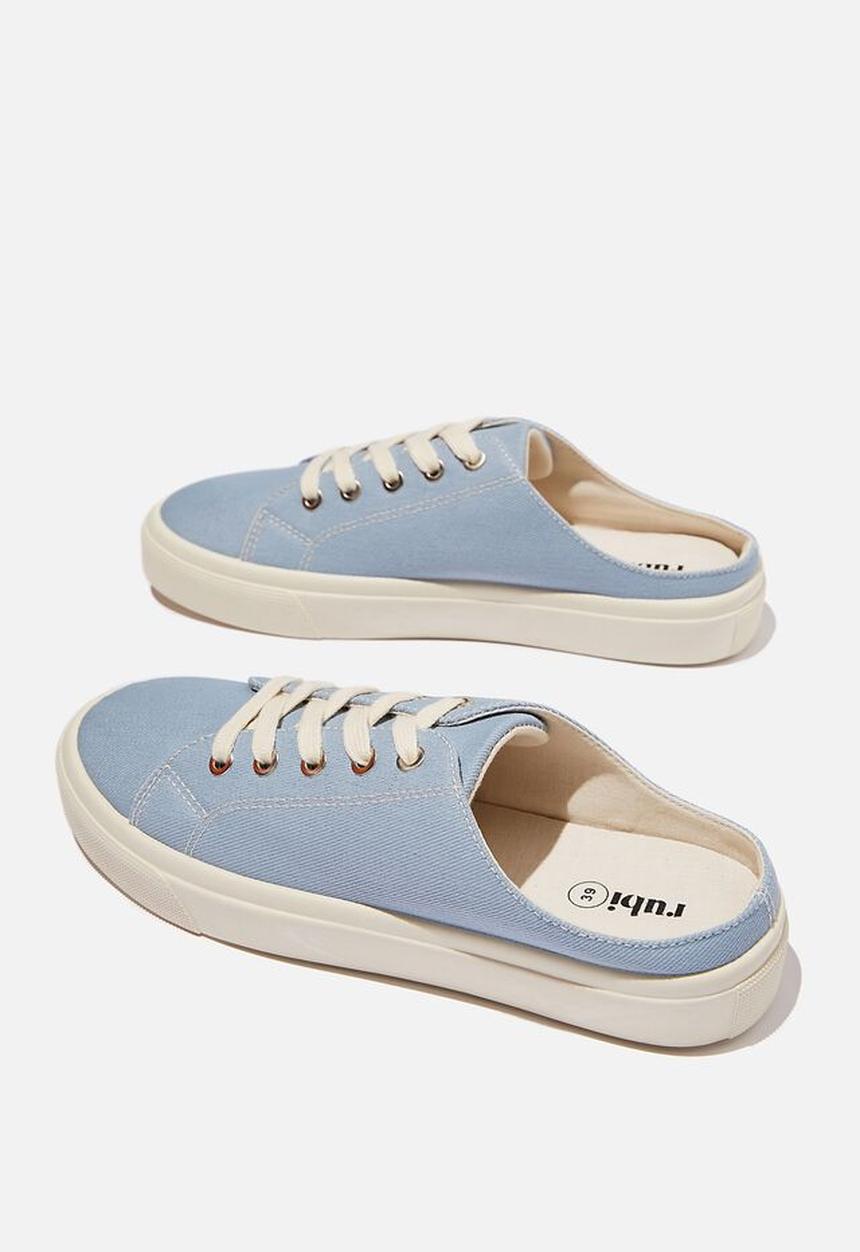 Cotton On - Asher lace up mule - pale blue denim